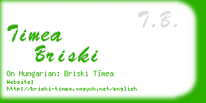 timea briski business card